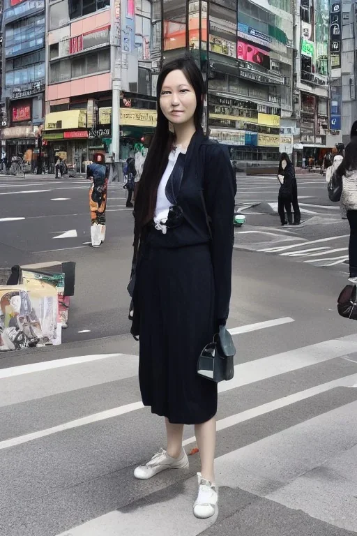 Portrait lady, full body shot, full-color long shot ShibuyaPunk