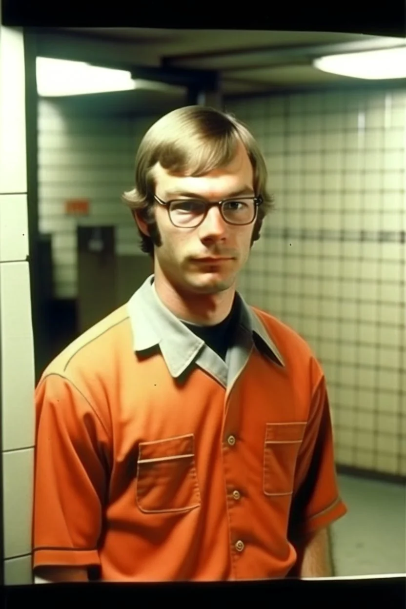 Young Jeffrey Dahmer in prison uniform in jail