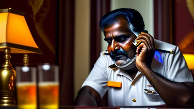 indian hotel keeper drools while drunk on the phone