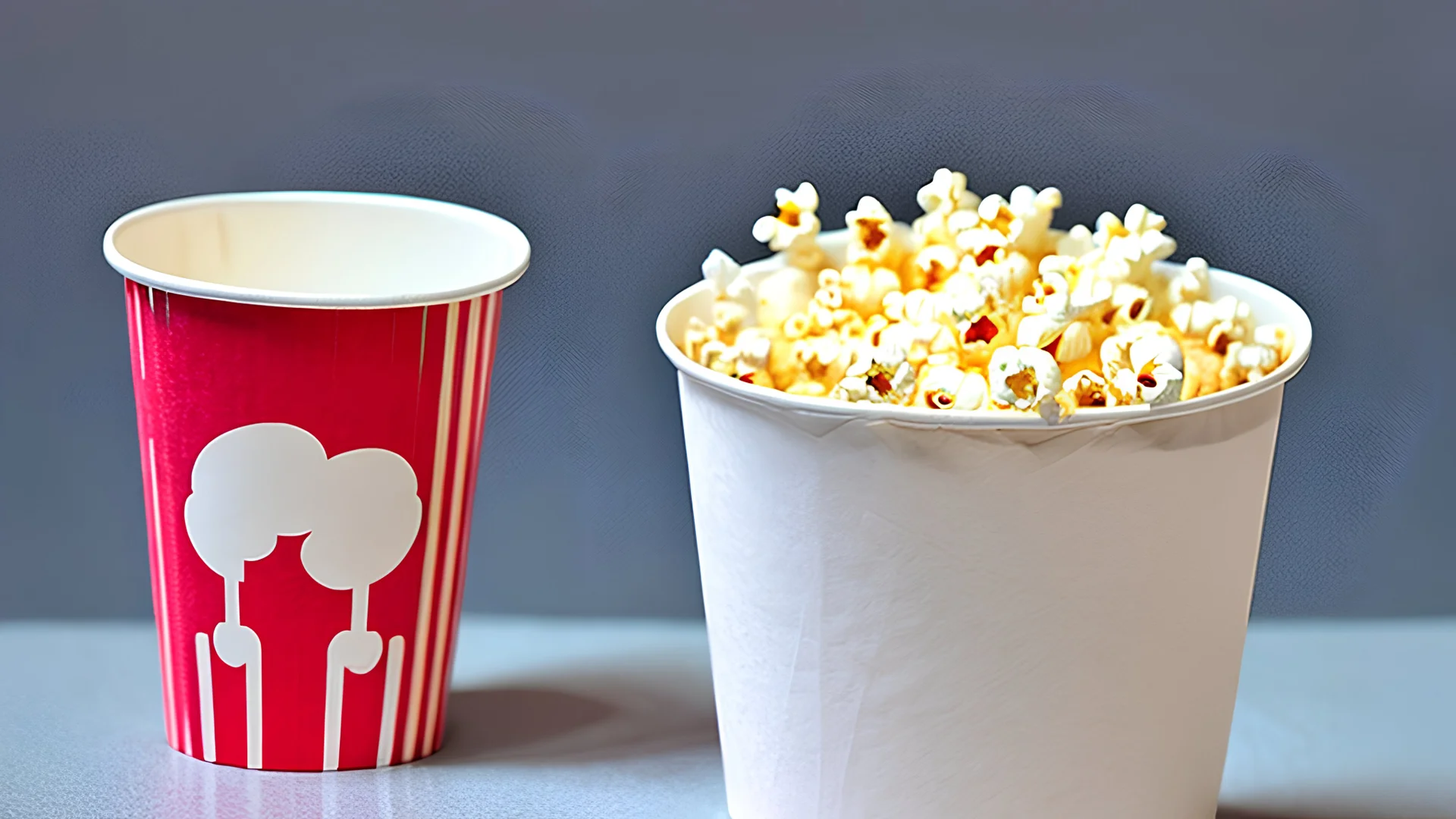 popcorn in disposable paper cup