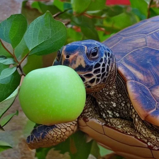 turtle and apple tree