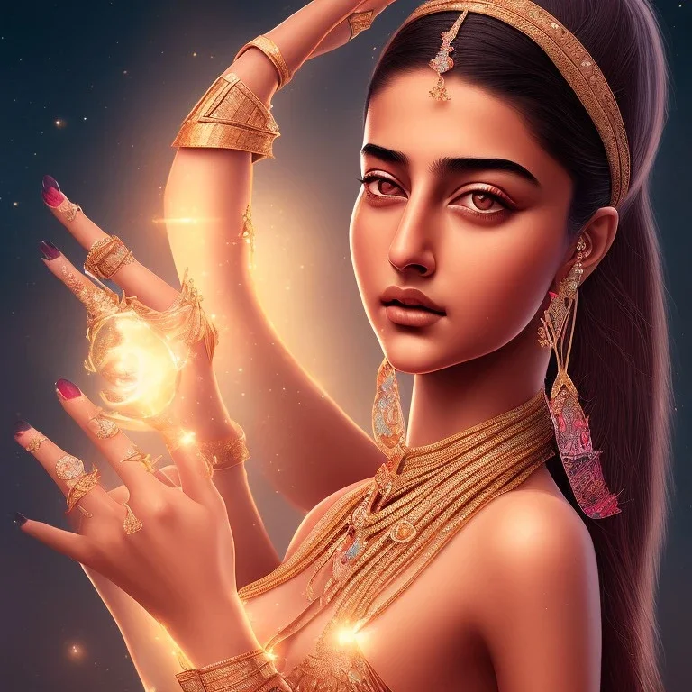 ananya pandey, hot rose goddess, by Mahmoud Sai,golden hour , diamonds