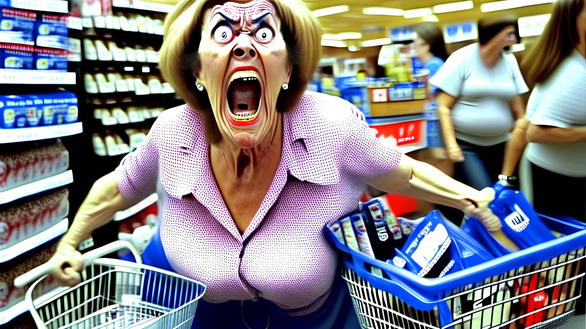 psycho lady shopping at lowes store