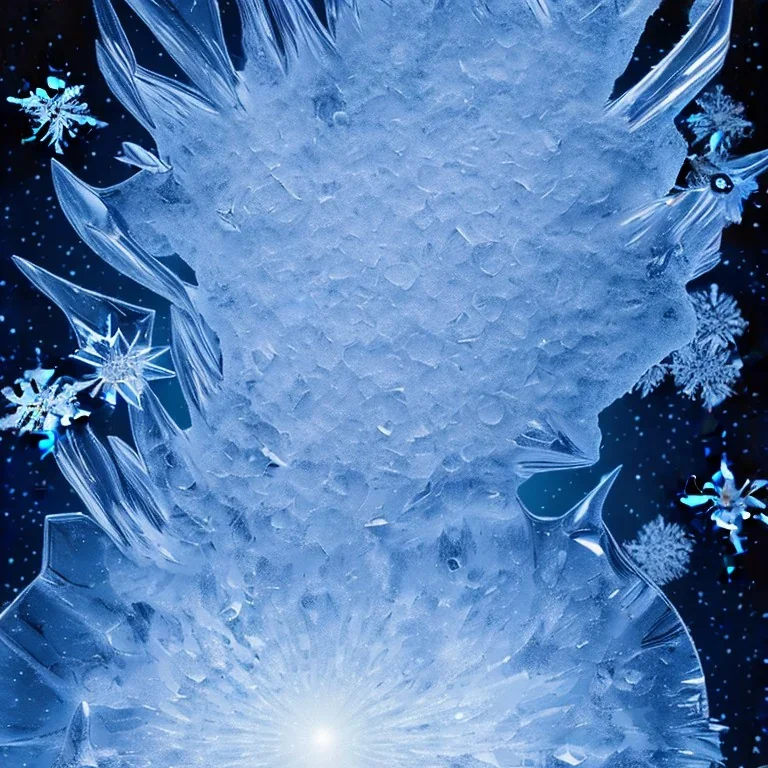 celestial, reflection, ice crystals, snow, icicles