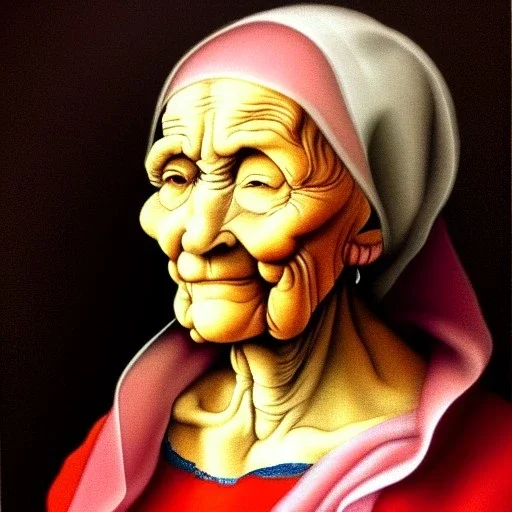 portrait of an old woman Michelangelo style