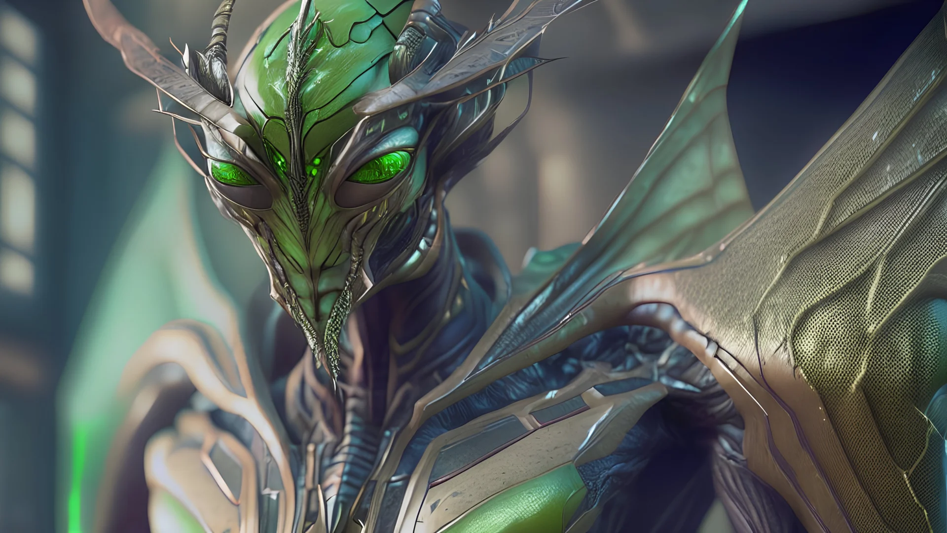 mantis humanoid supervillain, photorealistic, unreal engine 5, masterpiece, trending on artstation