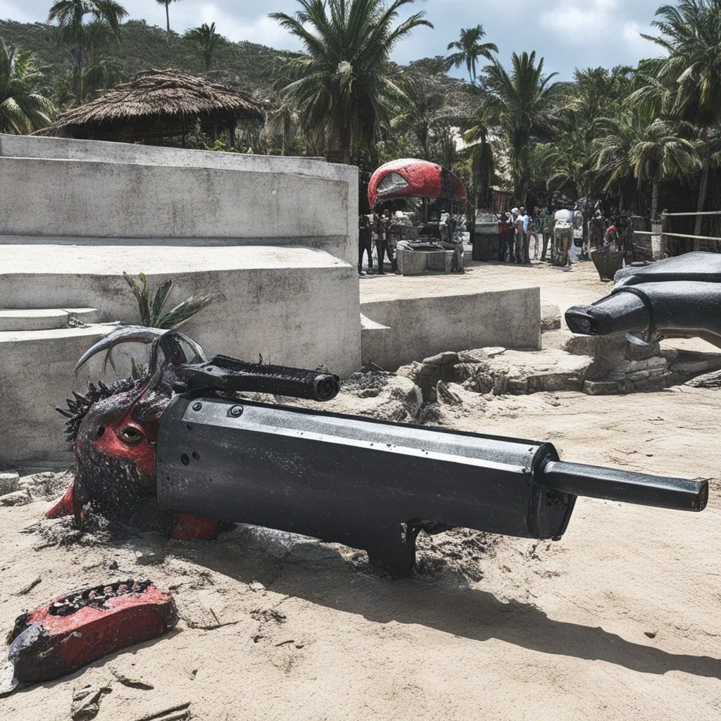 sharkonado in mexico with a chainsaw
