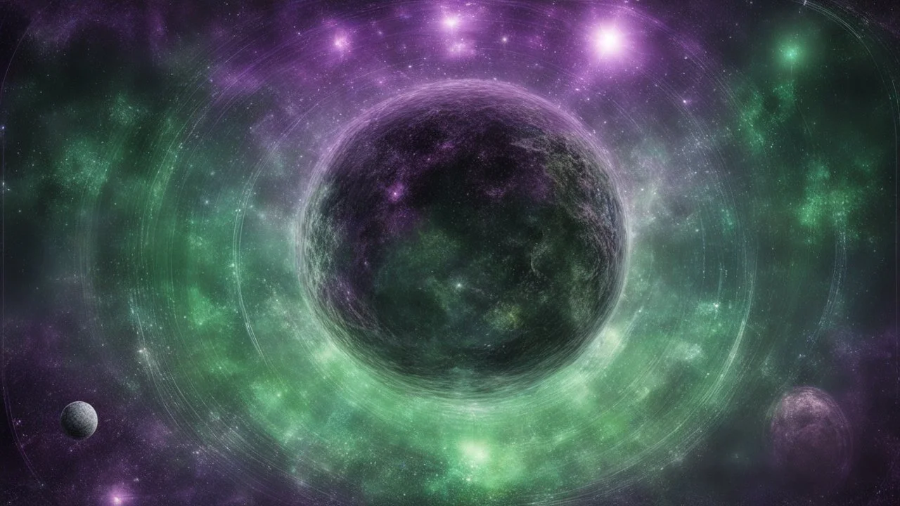 matrix universe, space, planets, god creation purple, green