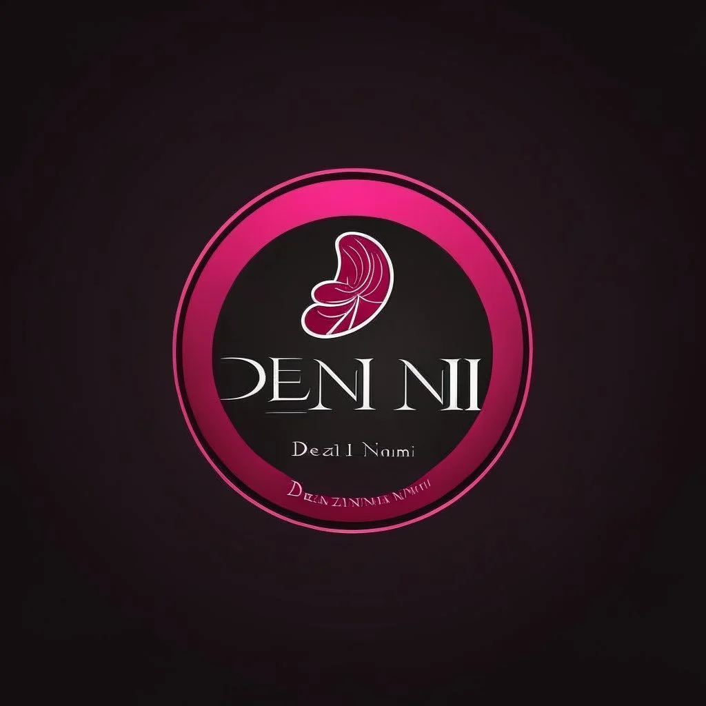 Create a logo called Deniz Boutique DARK PINK