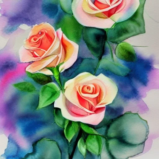 water color roses