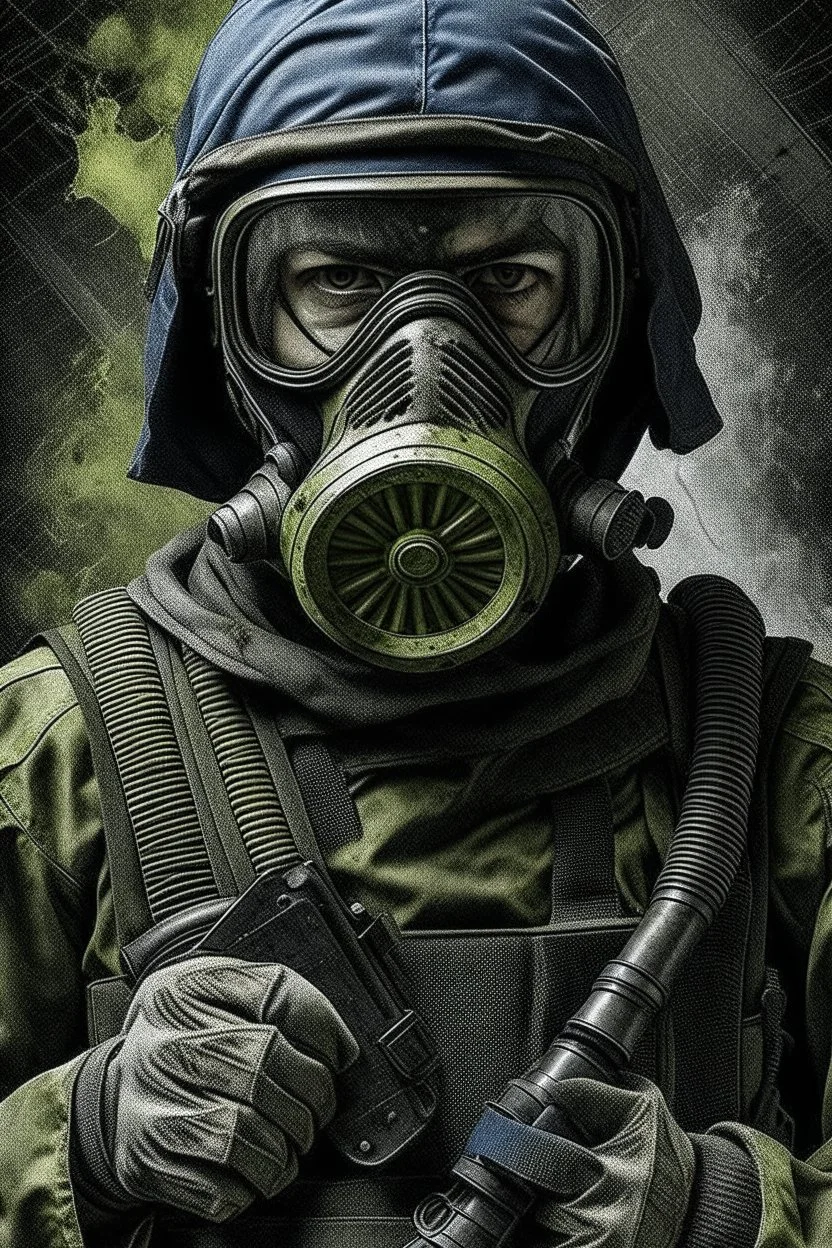 Soldier wearing a gas mask and holding a ak47 | Gallery