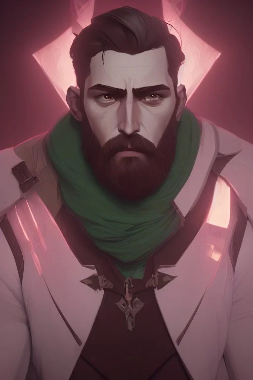 photorealistic white faceless male bearded handsome, hyperdetailed painting, luminism, Bar lighting, complex, dark green miltary armor, 4k resolution concept art, Artgerm, WLOP, Alphonse Mucha, 3d render, octane render, intricately detailed, cinematic, awesome full color, hand drawn, dark, gritty, cinematic