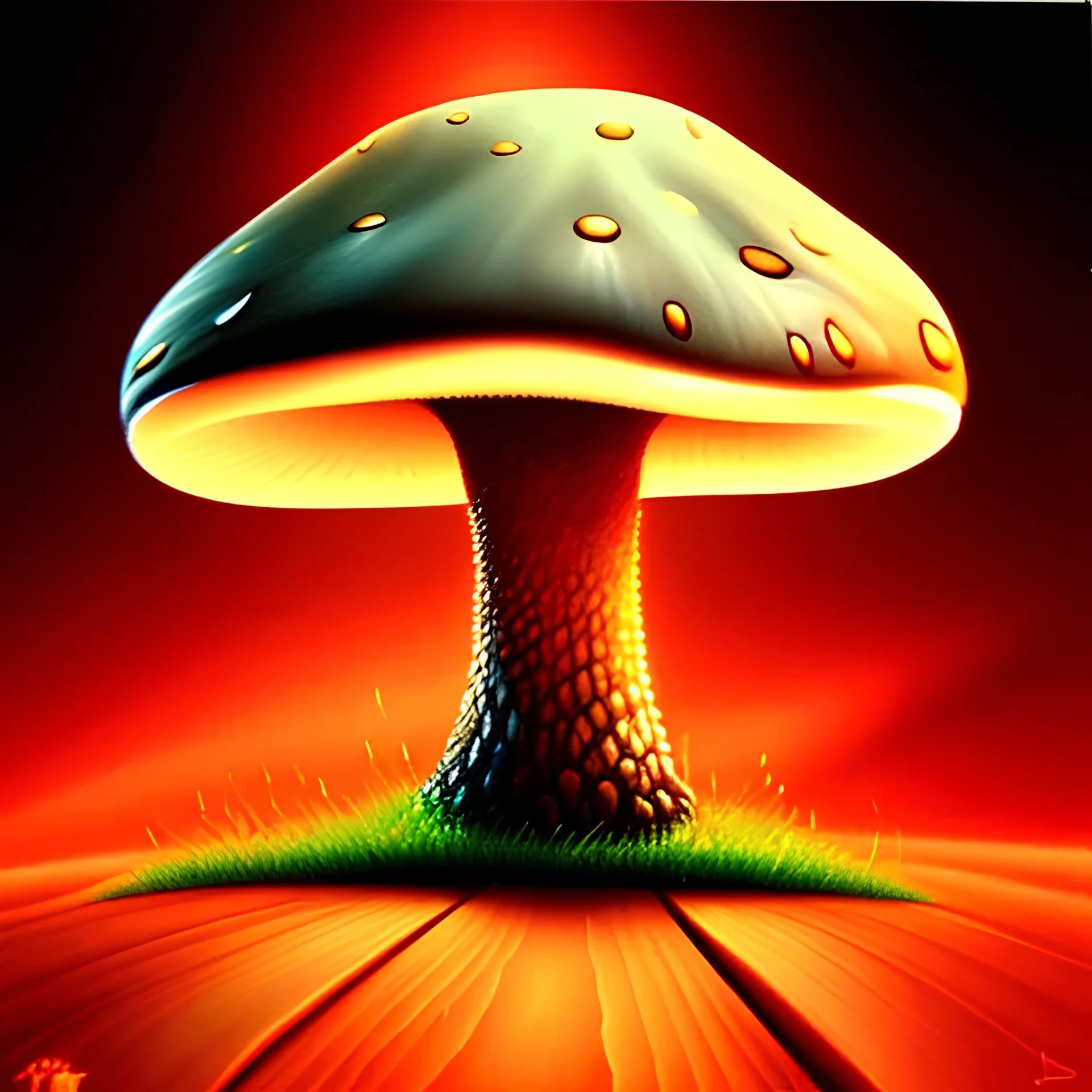 a painting of a mushroom lamp