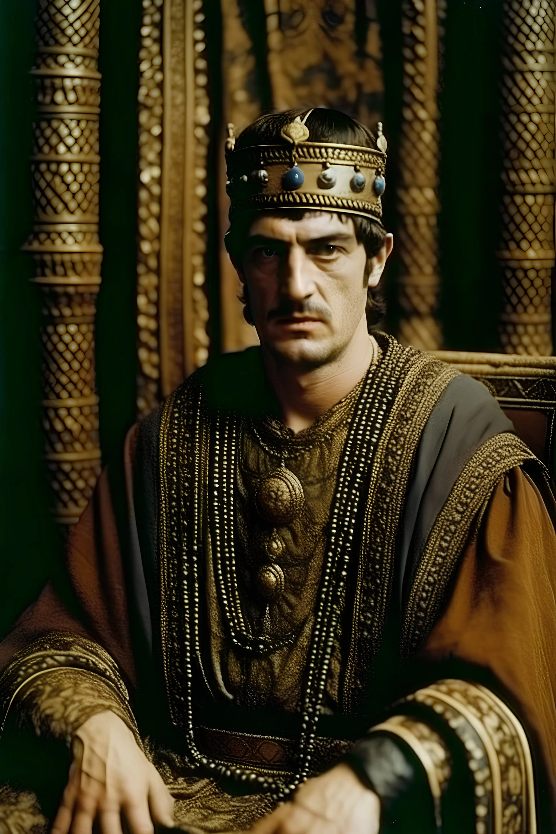 Eastern Roman Emperor Justinian captured on grainy 90s photography