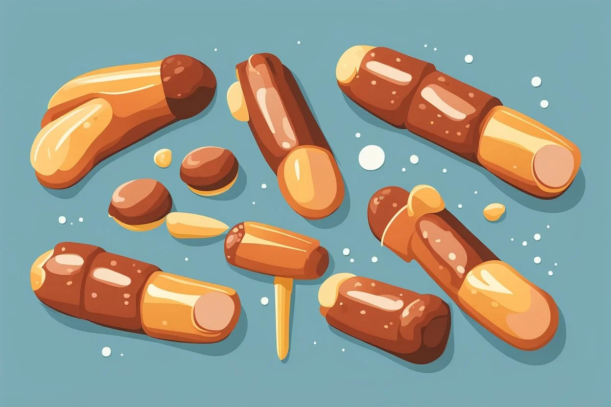 corndogs in a clean vector style