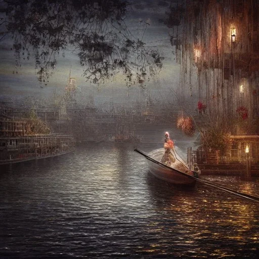 Insanely detailed photograph of an “artexture plans violinist on a dock” with intricate detailed of natural lighting, intricate embroidered band of ceiling candles, hyperdetailed painting by Ismail Inceoglu Huang Guangjian and Dan Witz CGSociety ZBrush Central fantasy art album cover art,8K, hdr, romantic, mysterious, ominous, flowers, jewelry, steam,oil,cafe,street vendor,steamship,D&D