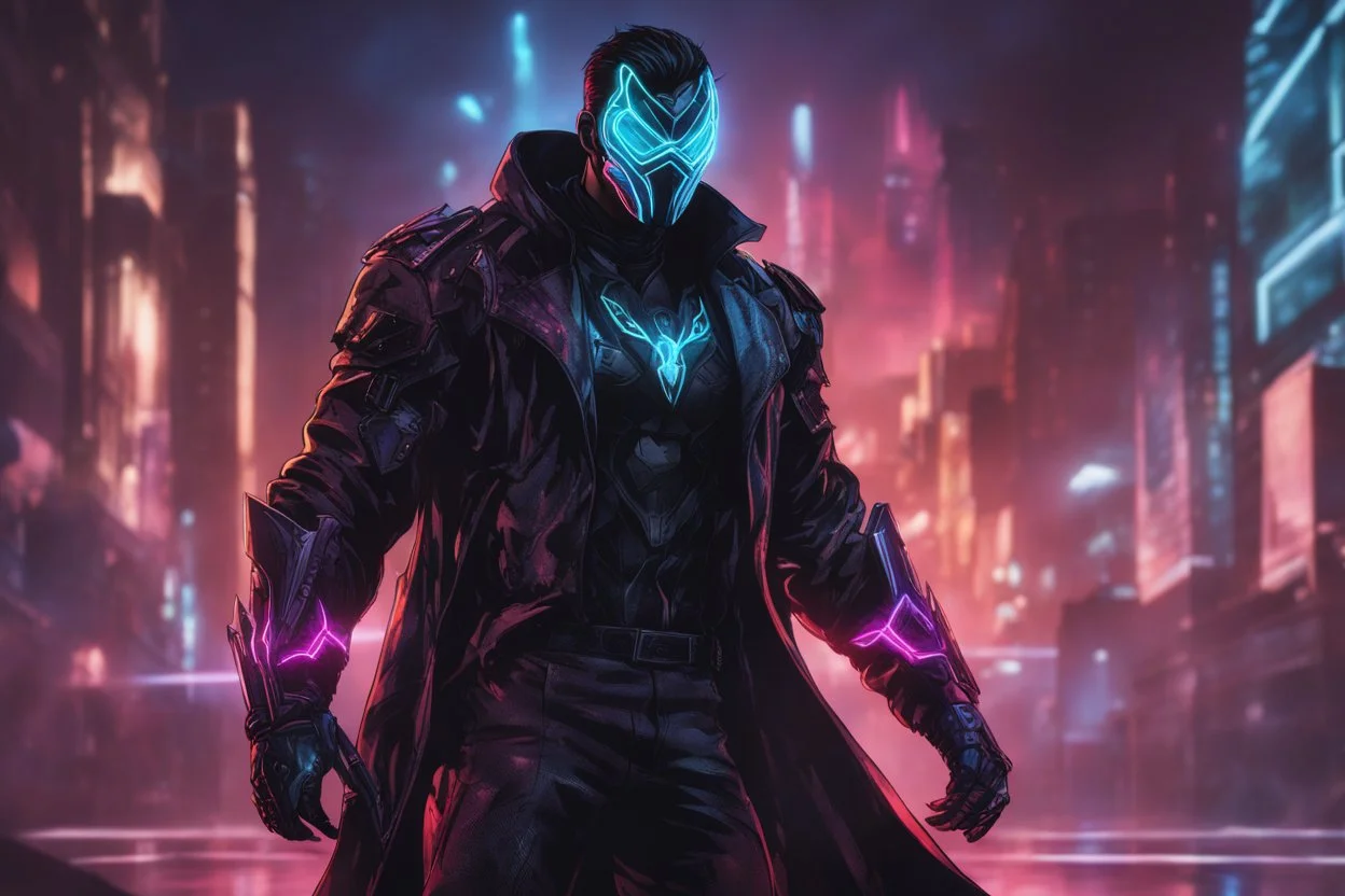 Man with RGB cyber mask in 8k solo leveling shadow artstyle, Crystal and Symbiote them, neon effect , magic circle, close picture, full body, apocalypse, intricate details, highly detailed, high details, detailed portrait, masterpiece,ultra detailed, ultra quality