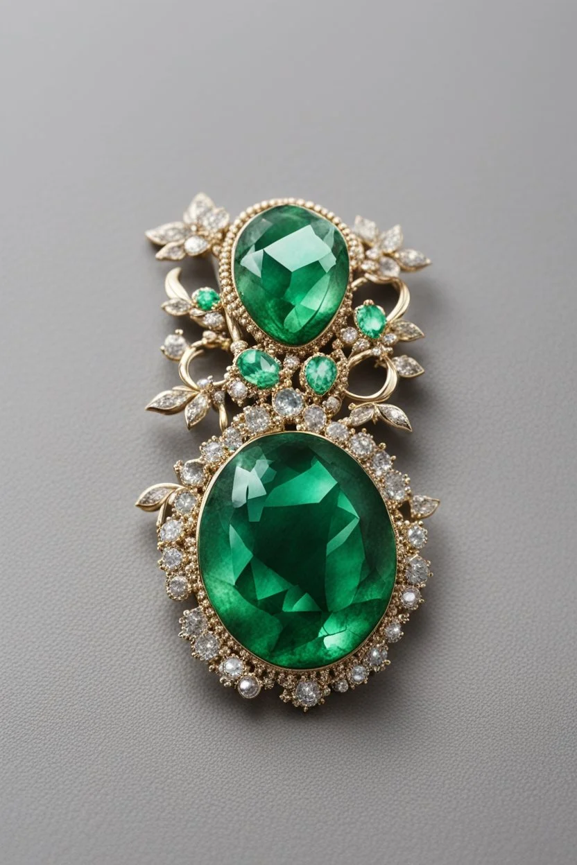A green broochprecious emerald stone brooch