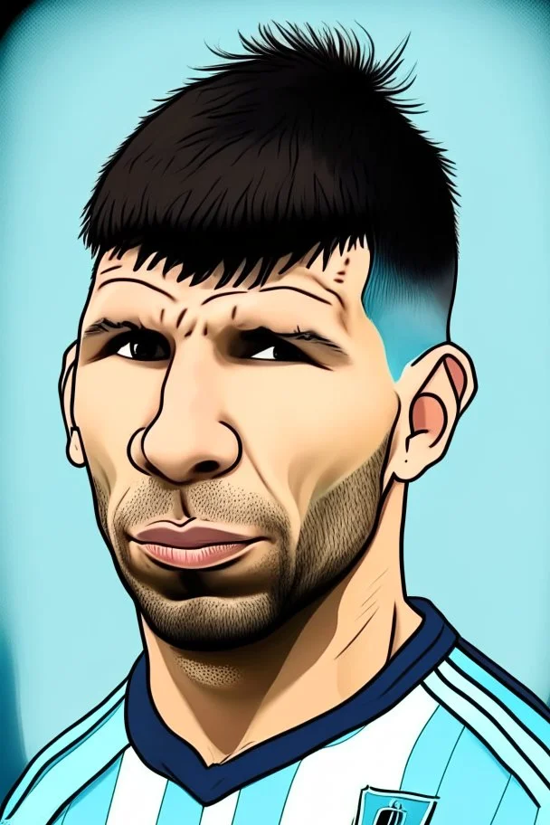 cartoonSergio Aguero Argentine football player