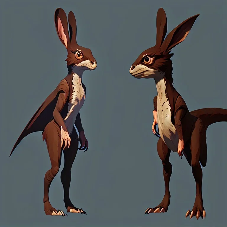 rabbit with velociraptor legs