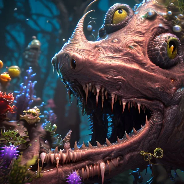 fluid ink angler fish creature, unreal engine 5, 8k resolution, photorealistic, ultra detailed