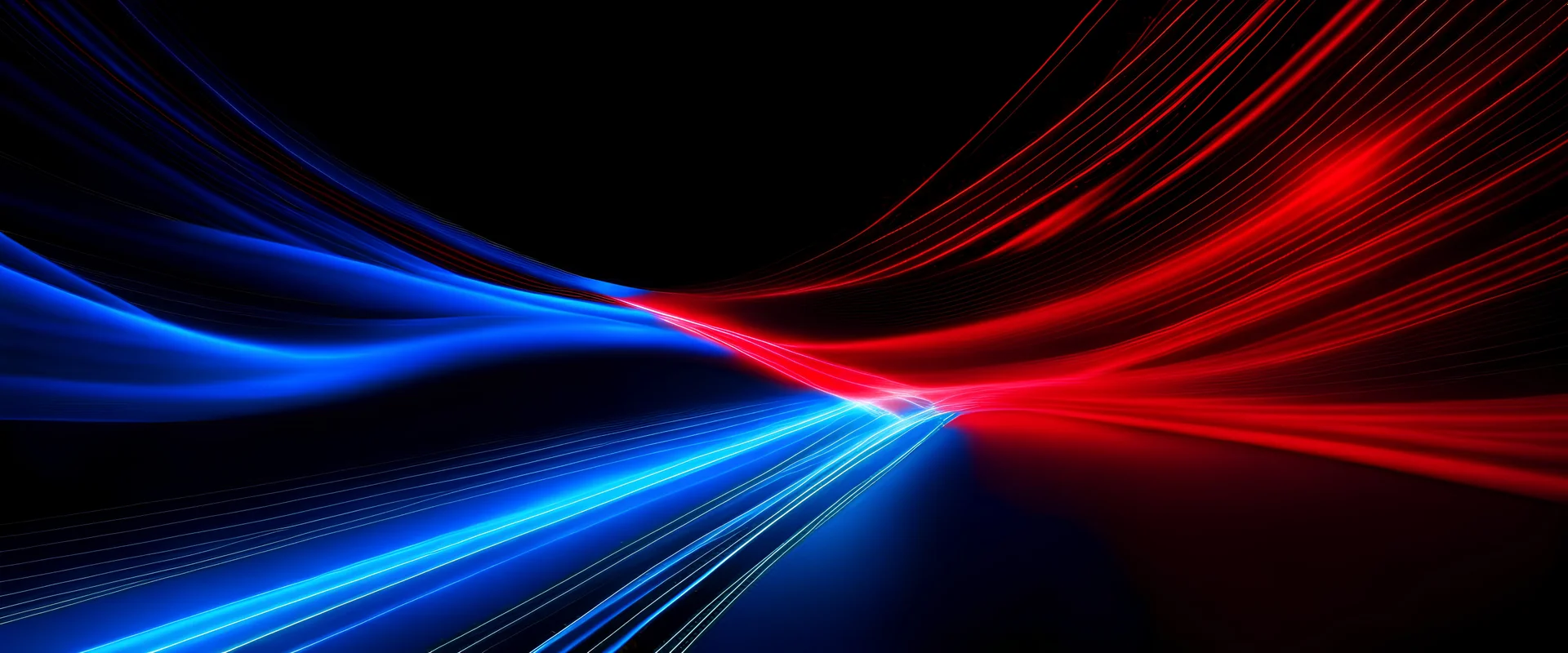 Abstract red light trail on blue background stock illustration