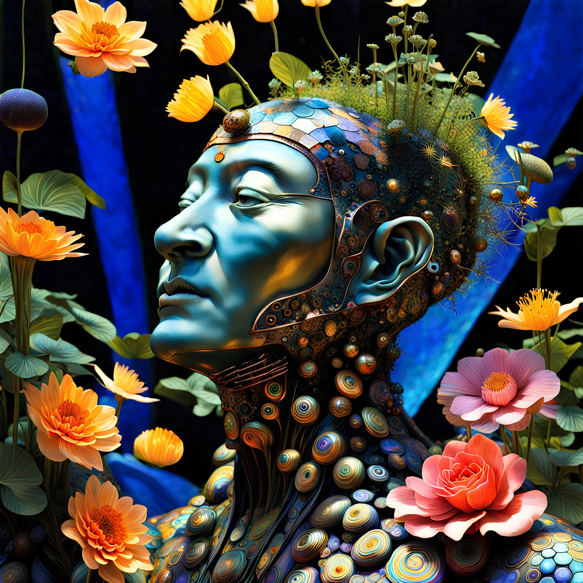 "Zen of Augmented reality garden Wayne douglas barlowe by victor nizovtsev cyborg by yoji shinkawa, brad rigney, vray" by Ernst Fuchs, John Harris, Mathias Kollros, Rostislav Zagornov, Jakub Bazyluk, Ray collins,gabriel dawe , high contrast, deep, perspective,
