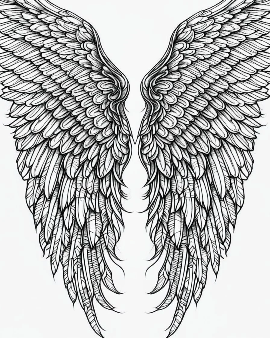 Premium Vector | Vector angel wings tattoo design