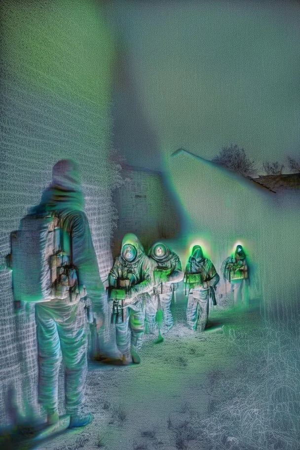 Night vision camera capturing a group of spectral entities