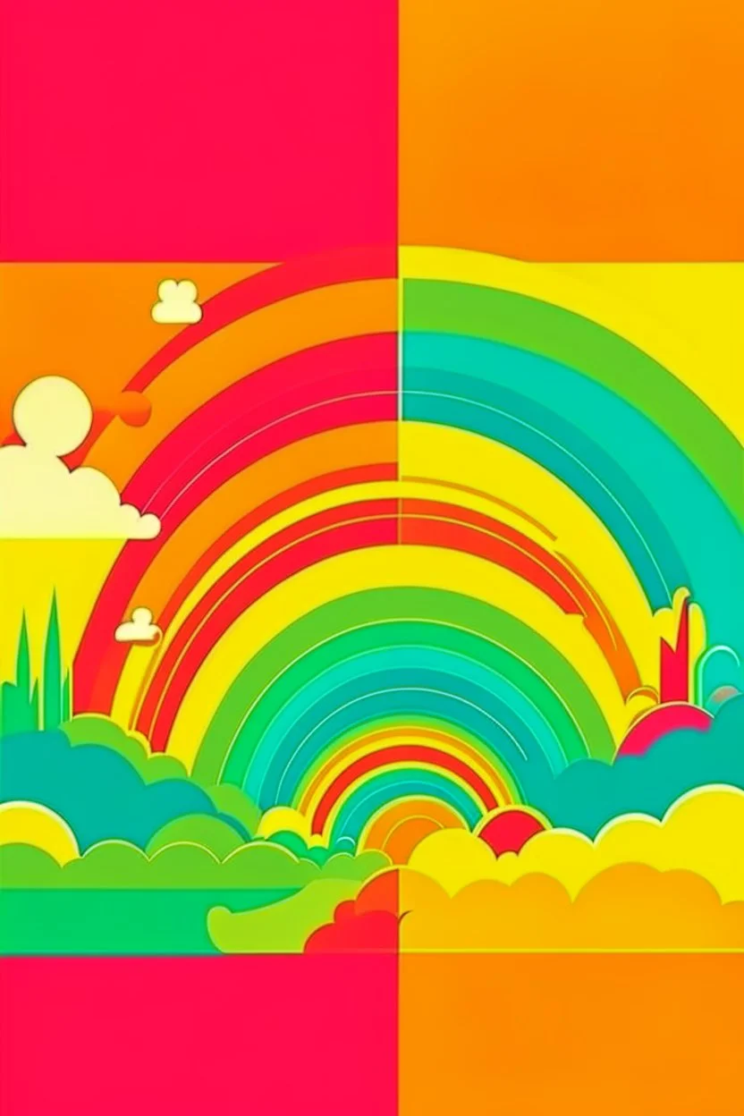 poster for a festival vector rainbow