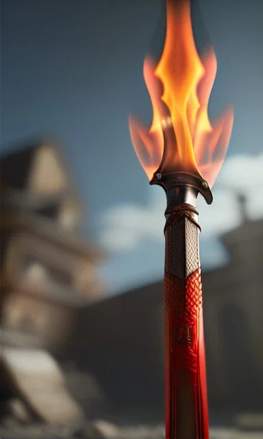 full fire sword with background