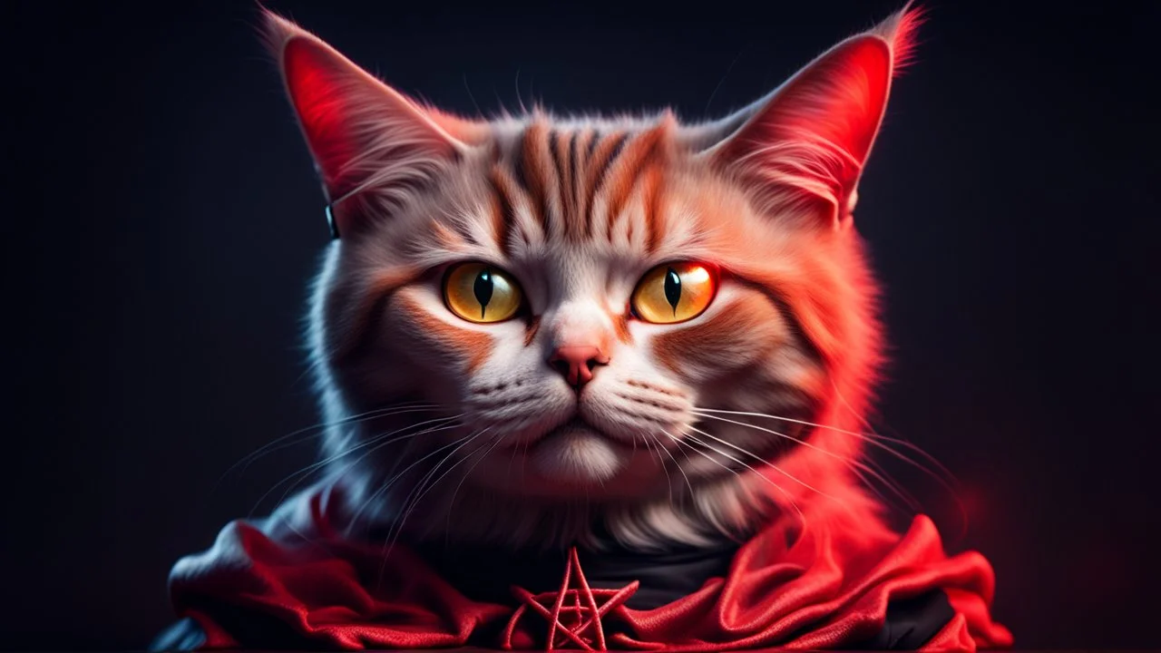 portrait chat satanique photorealiste 4k