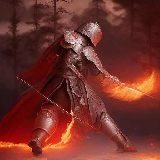 smooth hyper realistic, beautiful Japanese burning lava android battle with knight in crown, pale colors, dark cosmos background, extremely sharp detail, finely tuned detail, ultra high definition, 8 k, unreal engine 5, ultra sharp focus, accurate sword wings, positive smile, lot of details, fit within portrait, Ambiance winter, perfect composition, perfect hair, perfect hands, finger up gestures