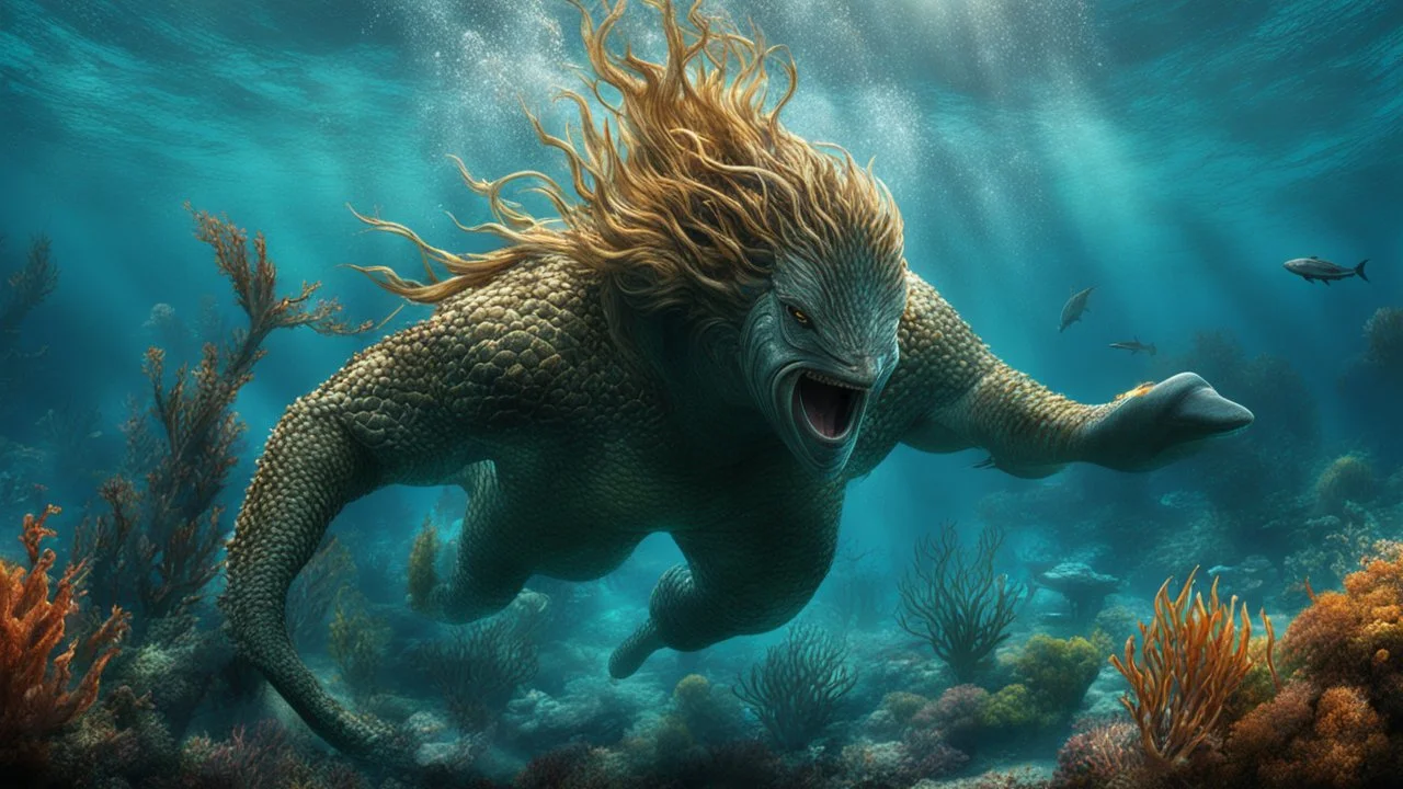 hyperrealistic 4k, seas from the movie aquaman, a lot of plots, and creature, sea animal, underwater