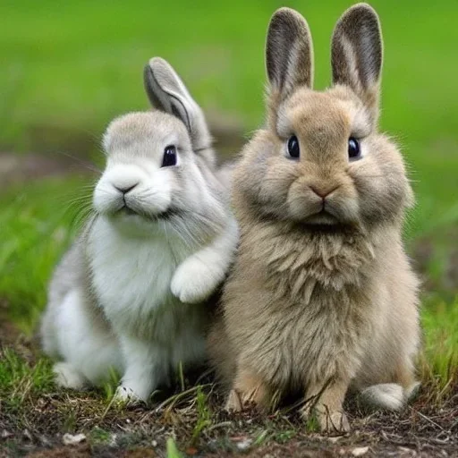 cute bunnies hunting wolf