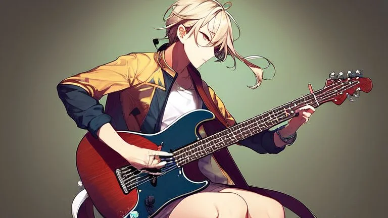 Cartoon playing guitar
