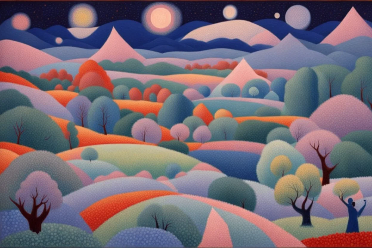 a noctilucent landscape by artist "Gino Severini",by artist "Betye Saar"