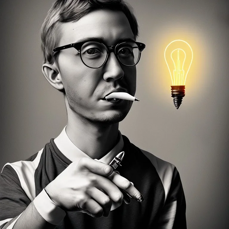 A person holding a pen and paper, with a lightbulb above their head