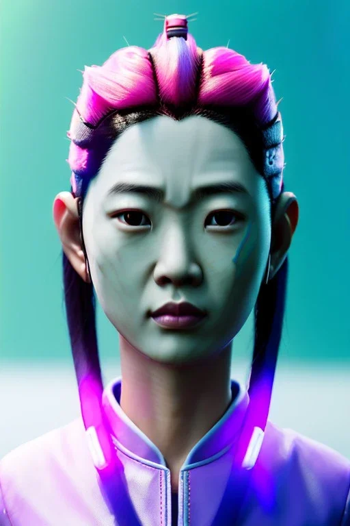 portrait, Asian cyborg woman, samurai warrior :: symmetry photography, cyberpunk style, pink hair, wires conveying, perfect eyes, samurai helmet, tiger mask, black samurai army, katana, japanese traditional ornaments, pink, white, black, glow eyes, cinematic, Ultra realistic, dark scene, soft color, highly detailed, unreal engine 5, RTX, ultra detail, 3d, finely drawn, high definition.