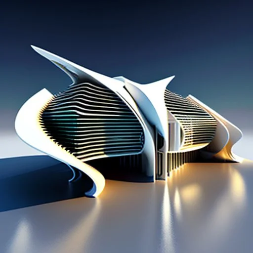 Museo de arte en forma de libros, futurista,arquitectura Estilo Zaha Hadid, calidad ultra, hiperdetallado, hiper realista, obra de arte, 8k 3D, vista aérea