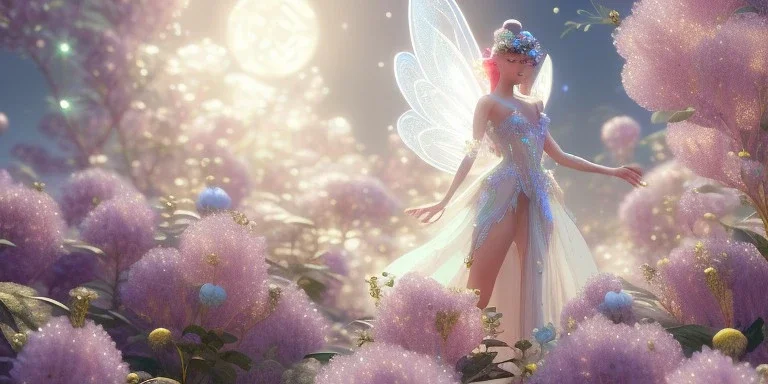 crystal subtle flower in a galactic ambiance beautiful fairy, transparent, delicate colors, in the foreground, full of details, smooth，soft light atmosphere, light effect，vaporwave colorful, concept art, smooth, extremely sharp detail, finely tuned detail, ultra high definition, 8 k, unreal engine 5, ultra sharp focus