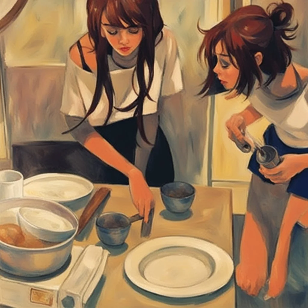 2 girl prepare dinner
