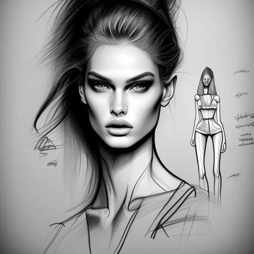 Drawing sketches Supermodel