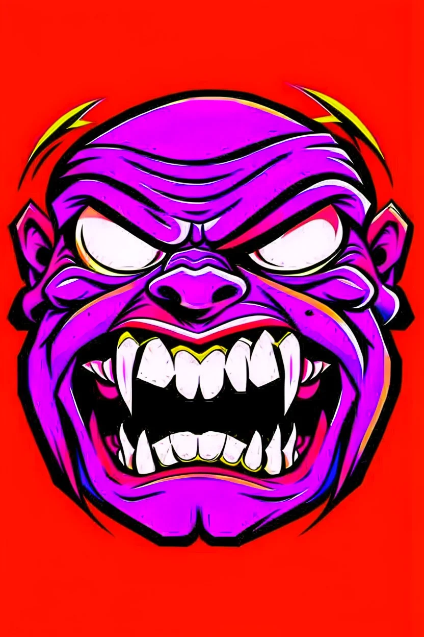 (TITLE: HEAD FUKED SO MUCH BRO), monster more angry and more 90s style, angry fast, extreme, wild, so so angry, red and purple background with 90s style slashes