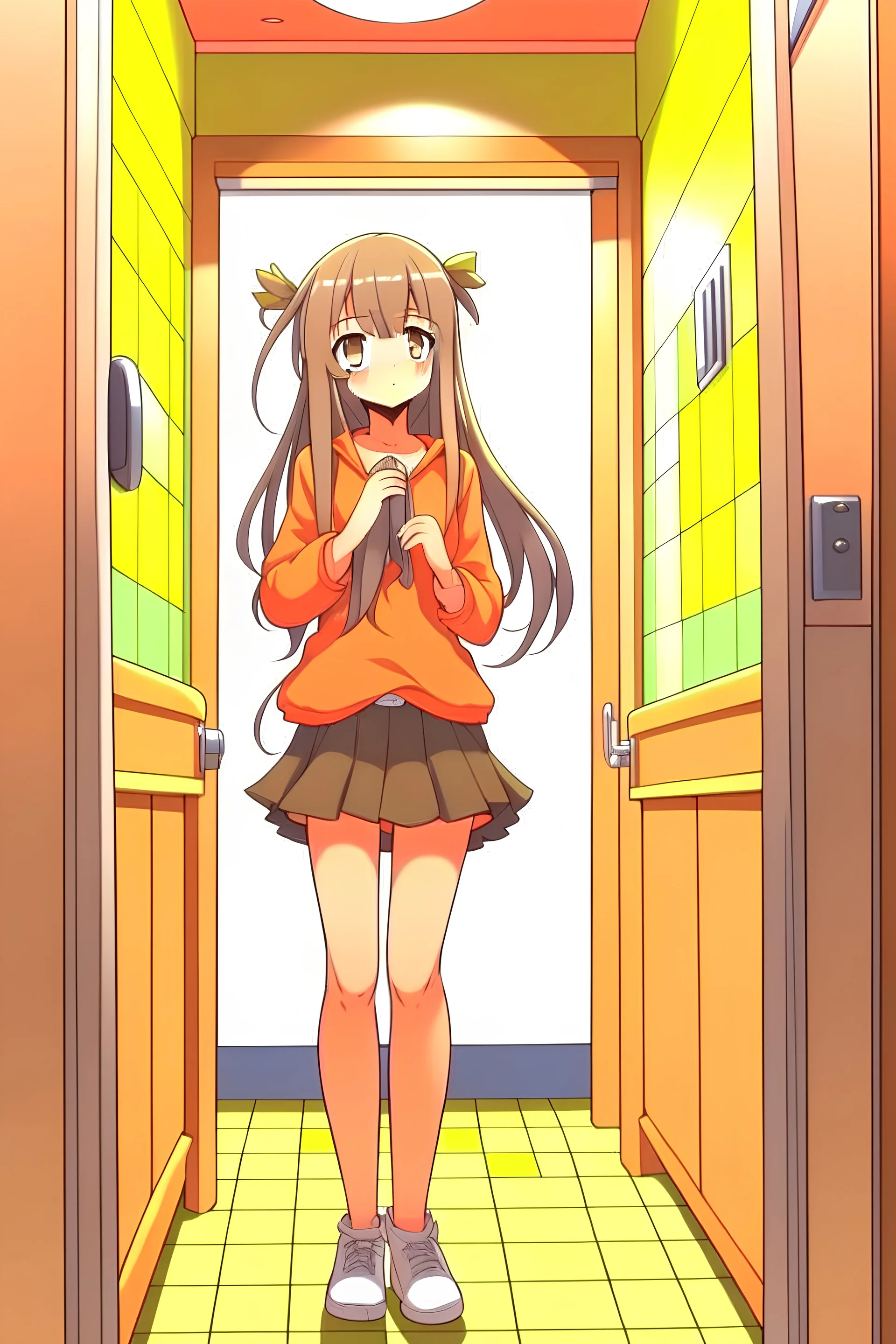 anime girl going to toilet