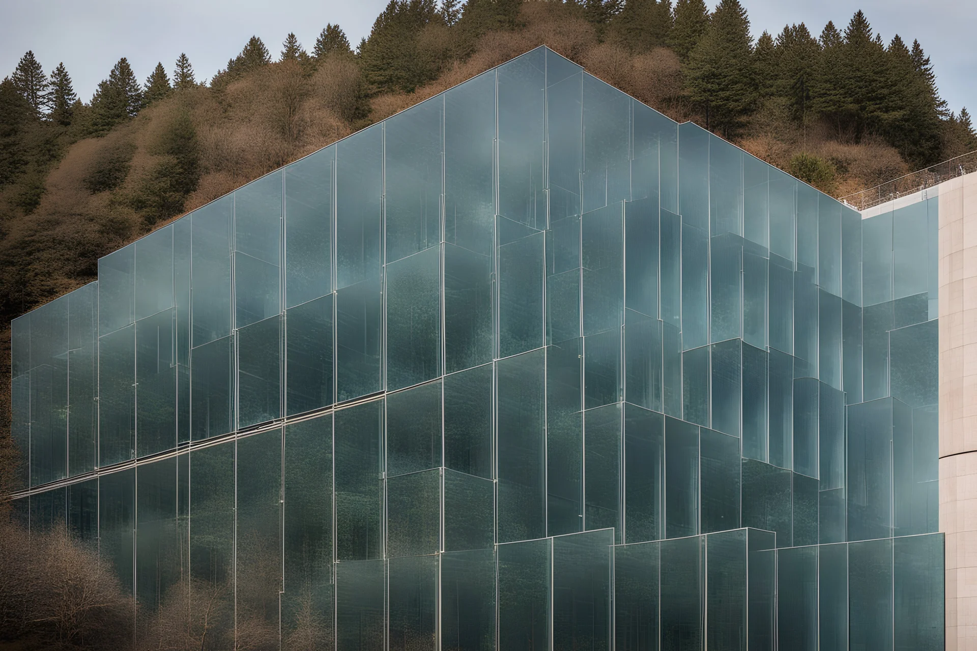 a gigantic wall made of glass