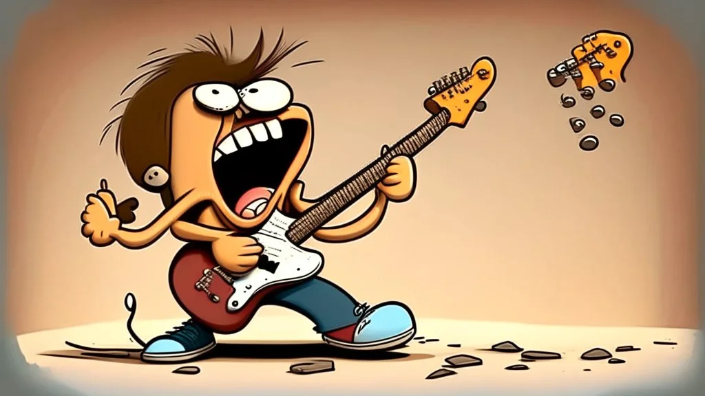 Cartoon playing guitar