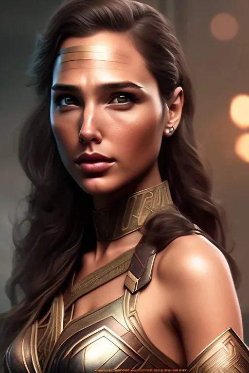 perfect gal gadot face, wearing viking, intricate, fullbody, highly detailed face, highly realistic particles, fog, fire