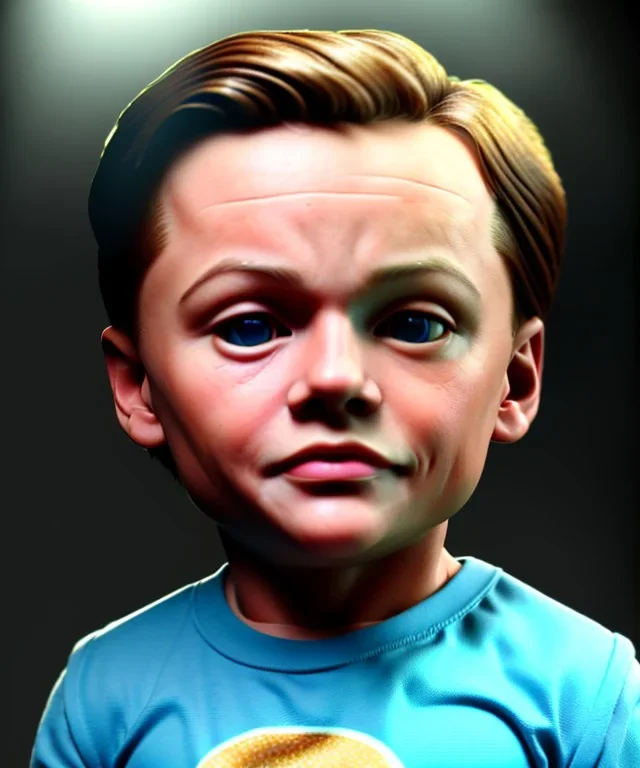 Leonardo di caprio toddler, full body, car, dramatic lighting, hyper realistic