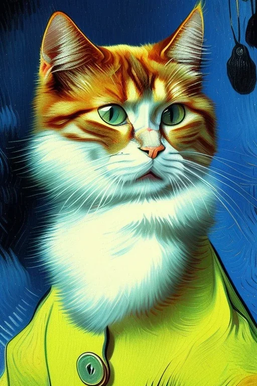 Portrait of a cat by Van Gogh